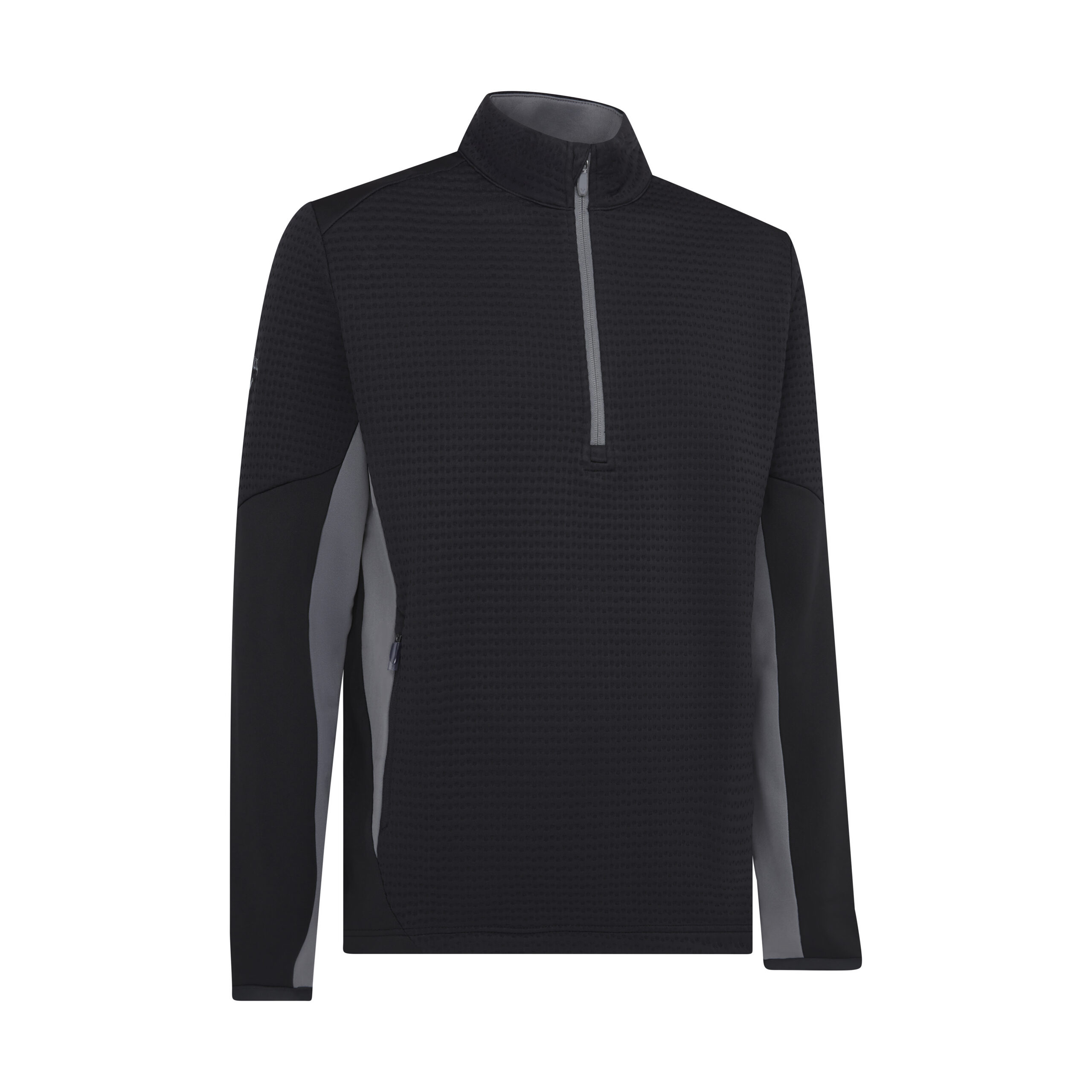 Callaway Midweight Textured 1/4 Zip Fleece pánská golfová mikina, černá/šedá, vel. XL