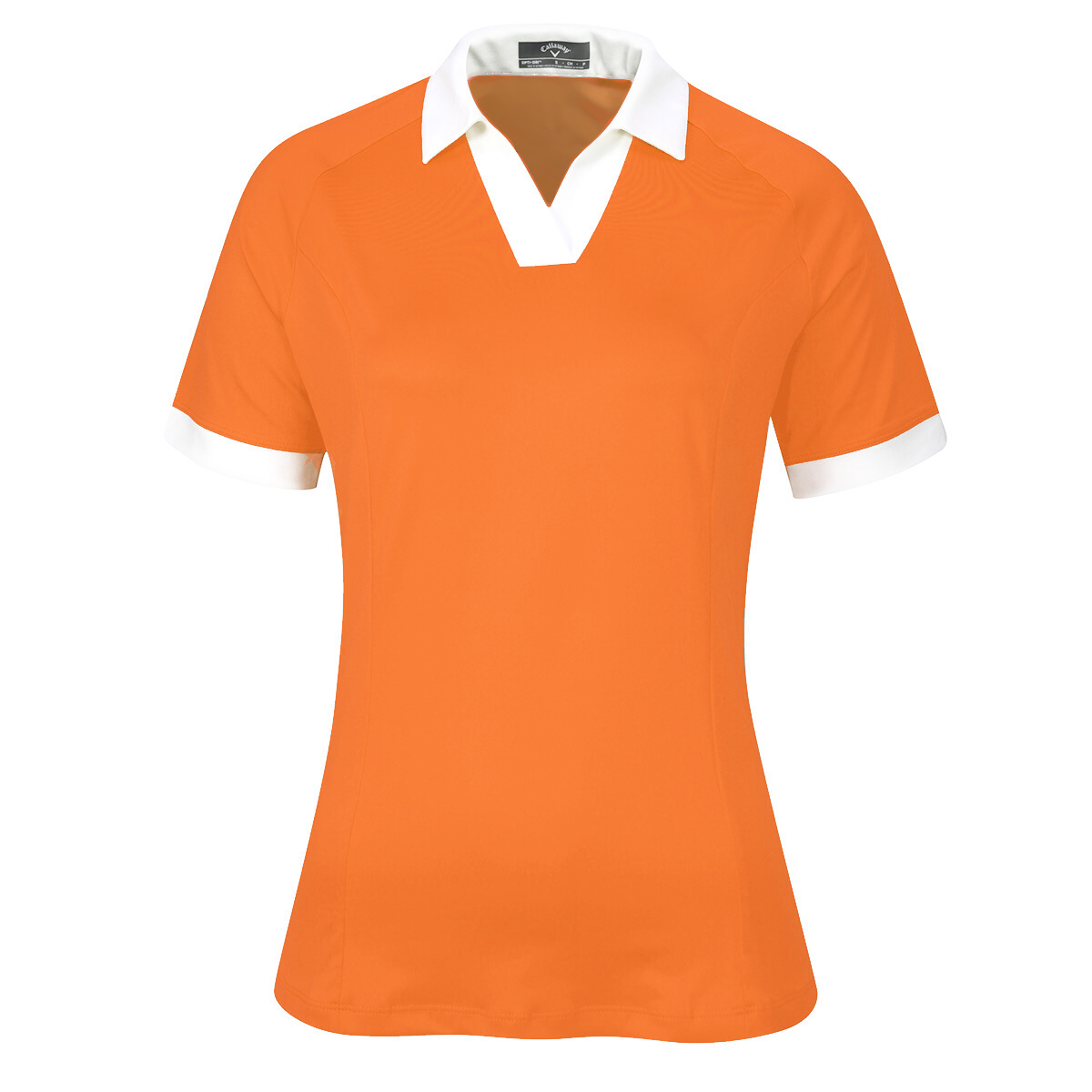 Callaway V-Placket Colourblock dámské golfové triko, oranžové, vel. S