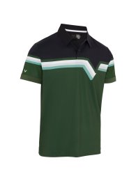 Callaway Racer Chev Block pánské golfové triko, tmavě zelené/černé