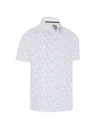 Callaway All-Over Chev Confetti Print pánské golfové triko, bílé