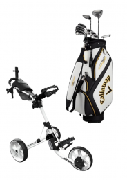 Callaway Warbird 2021 pánský set, ocel, pravý + Clicgear M4 bílý