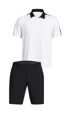 Under Armour pánský letní golfový outfit, bílý/černý
